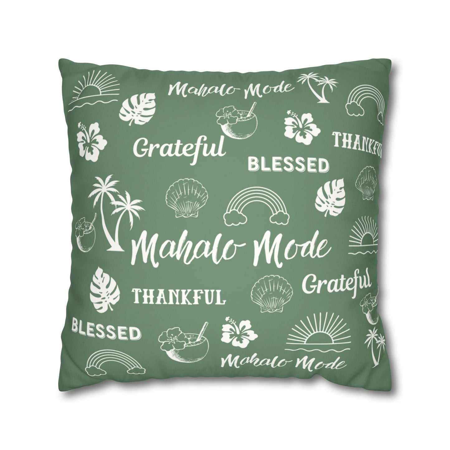Faux Suede Square Pillow Mahalo Mode Sage (4 sizes)