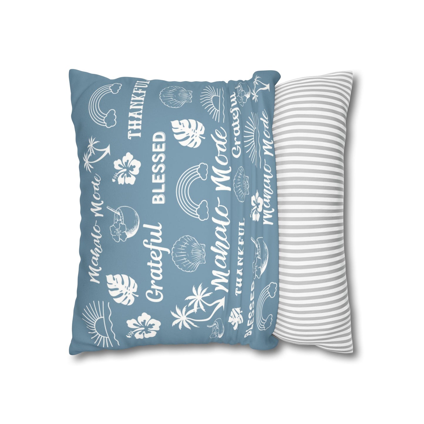 Faux Suede Square Pillow Mahalo Mode Dusty Blue (4 sizes)