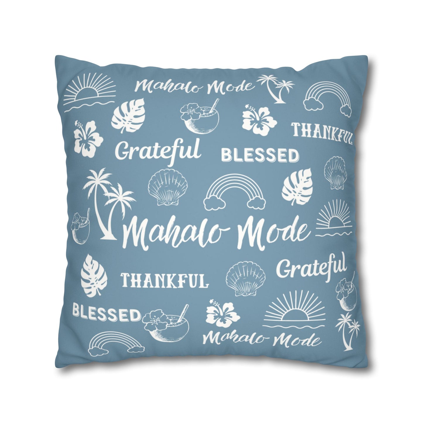 Faux Suede Square Pillow Mahalo Mode Dusty Blue (4 sizes)