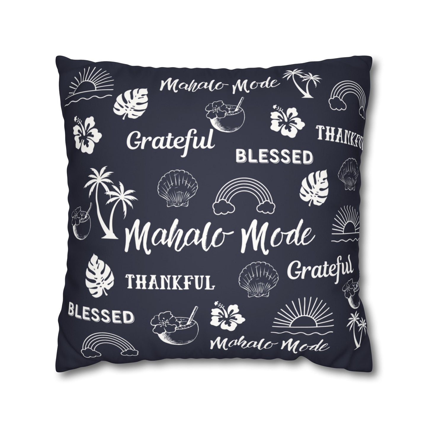 Faux Suede Square Pillow Mahalo Mode Navy (4 sizes)