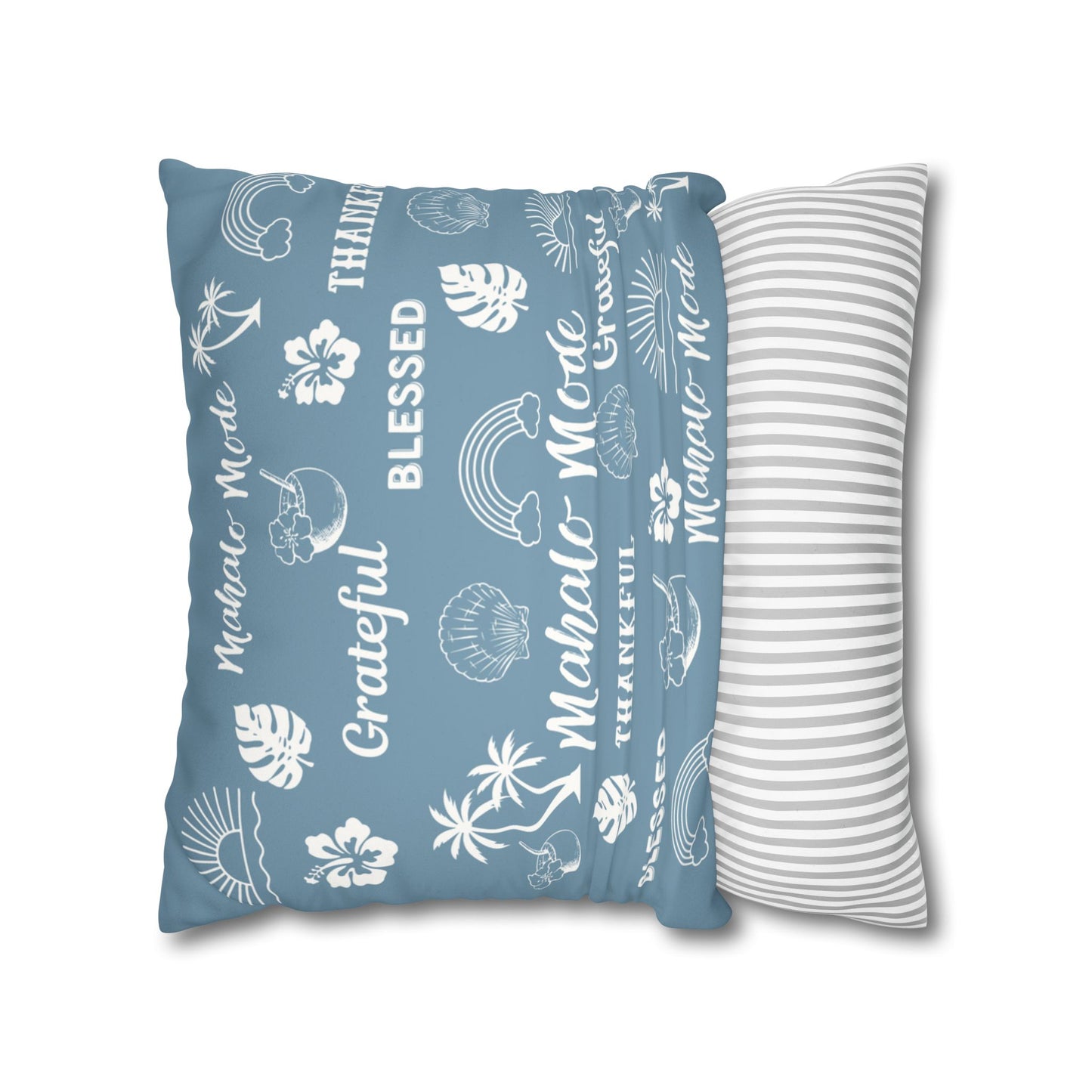 Faux Suede Square Pillow Mahalo Mode Dusty Blue (4 sizes)