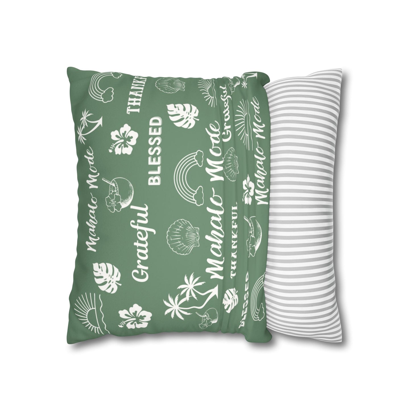 Faux Suede Square Pillow Mahalo Mode Sage (4 sizes)