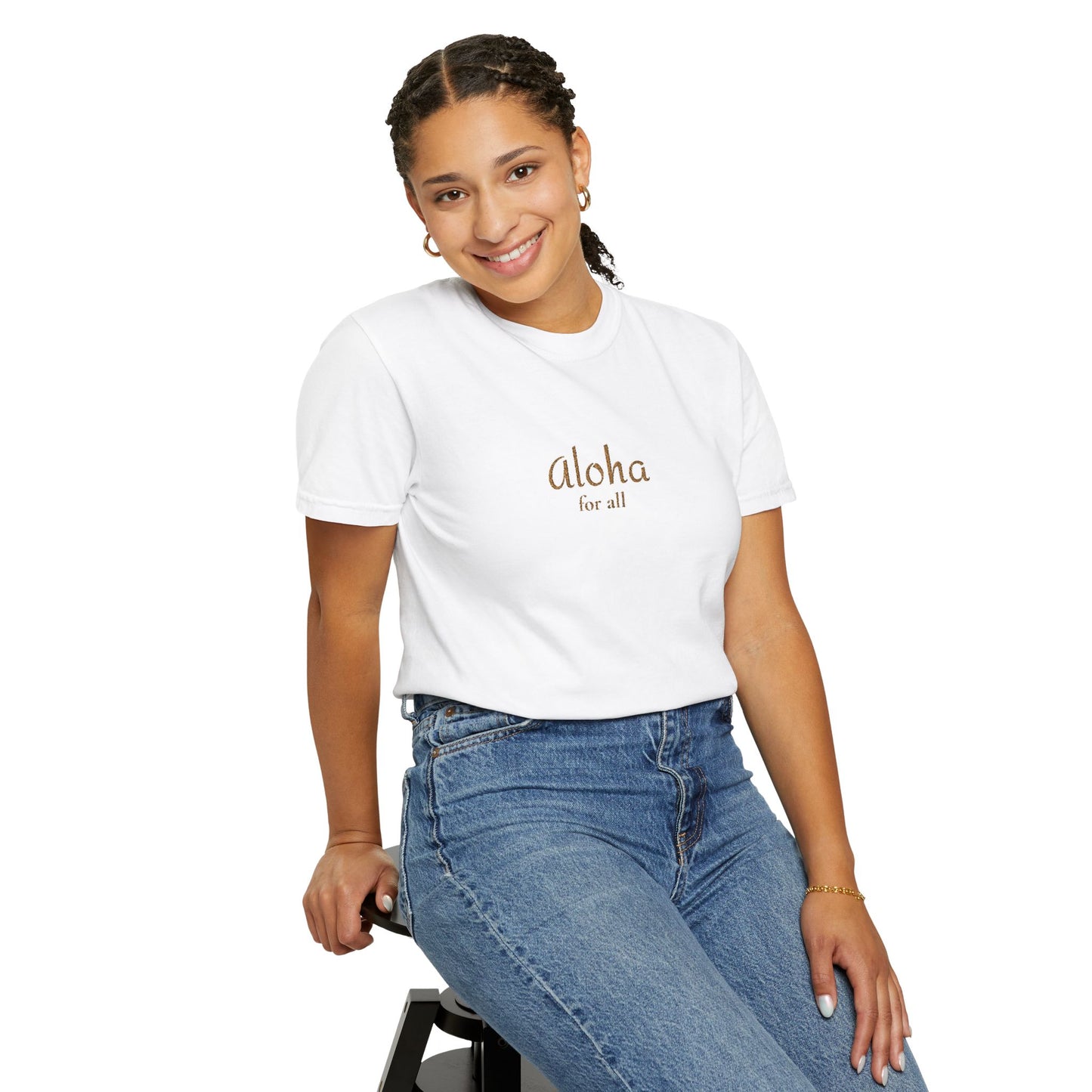 Aloha for All Embroidered Comfort Colors Tee