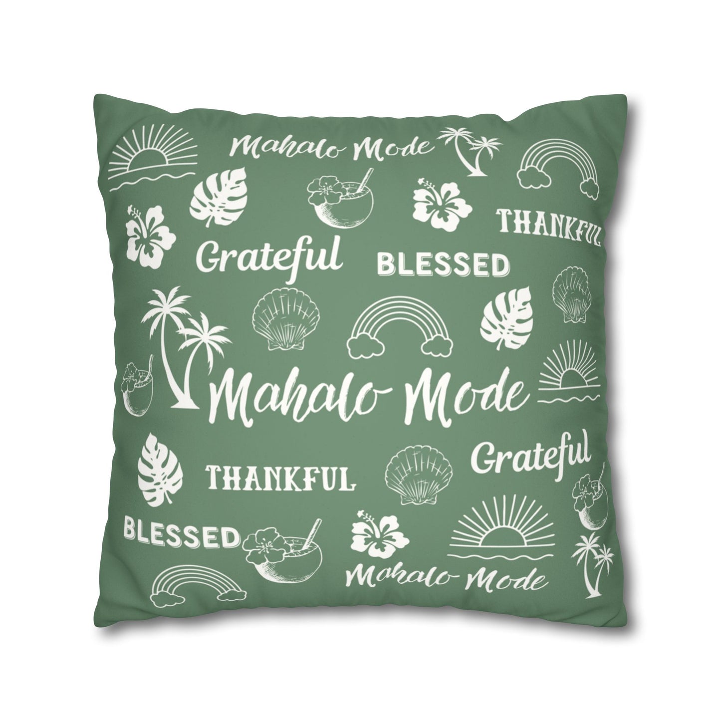 Faux Suede Square Pillow Mahalo Mode Sage (4 sizes)