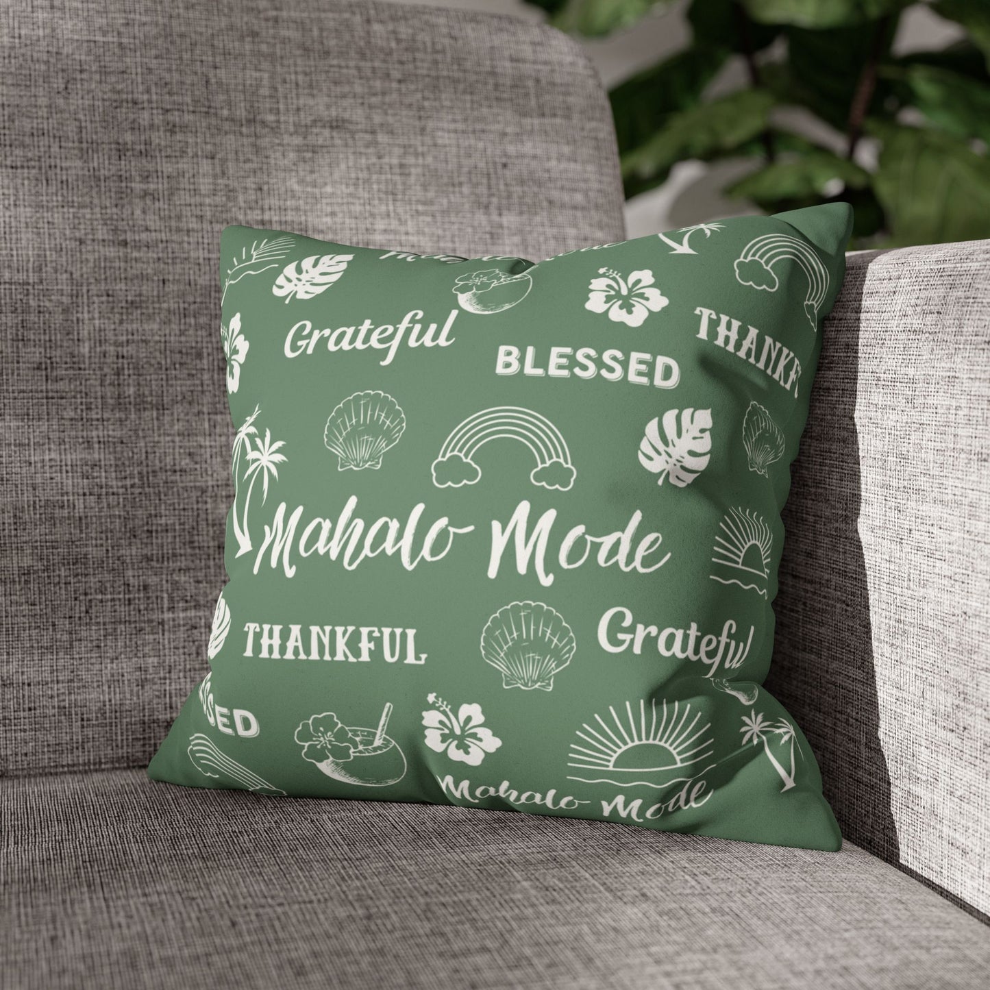 Faux Suede Square Pillow Mahalo Mode Sage (4 sizes)