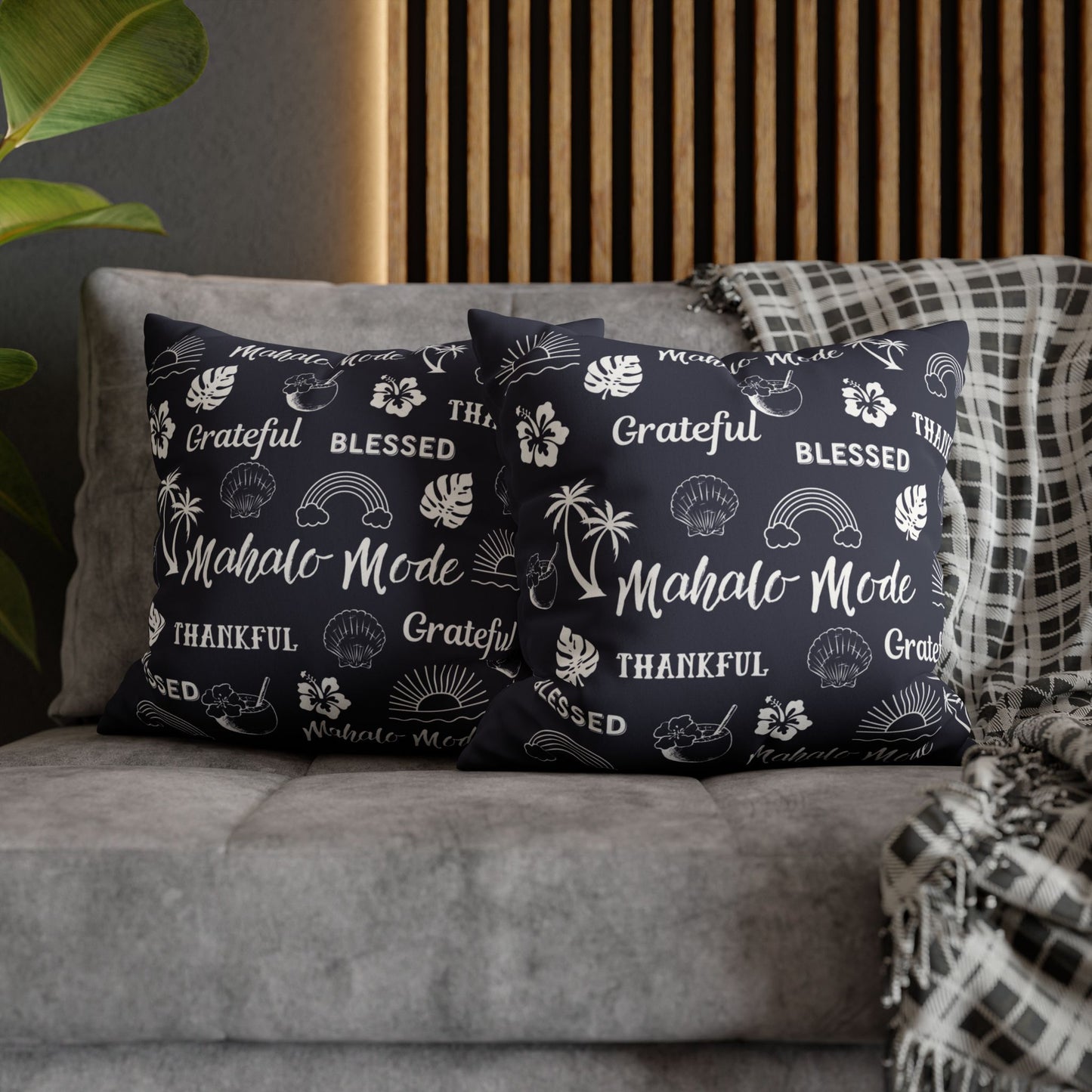 Faux Suede Square Pillow Mahalo Mode Navy (4 sizes)