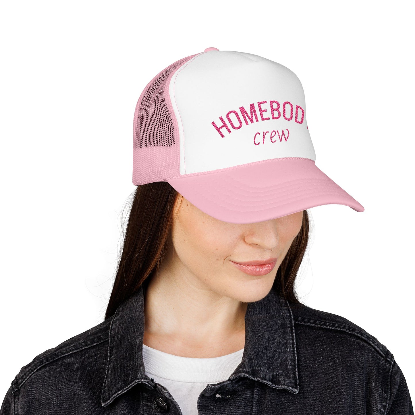 Homebody Crew Trucker Hat – Pink Vibes