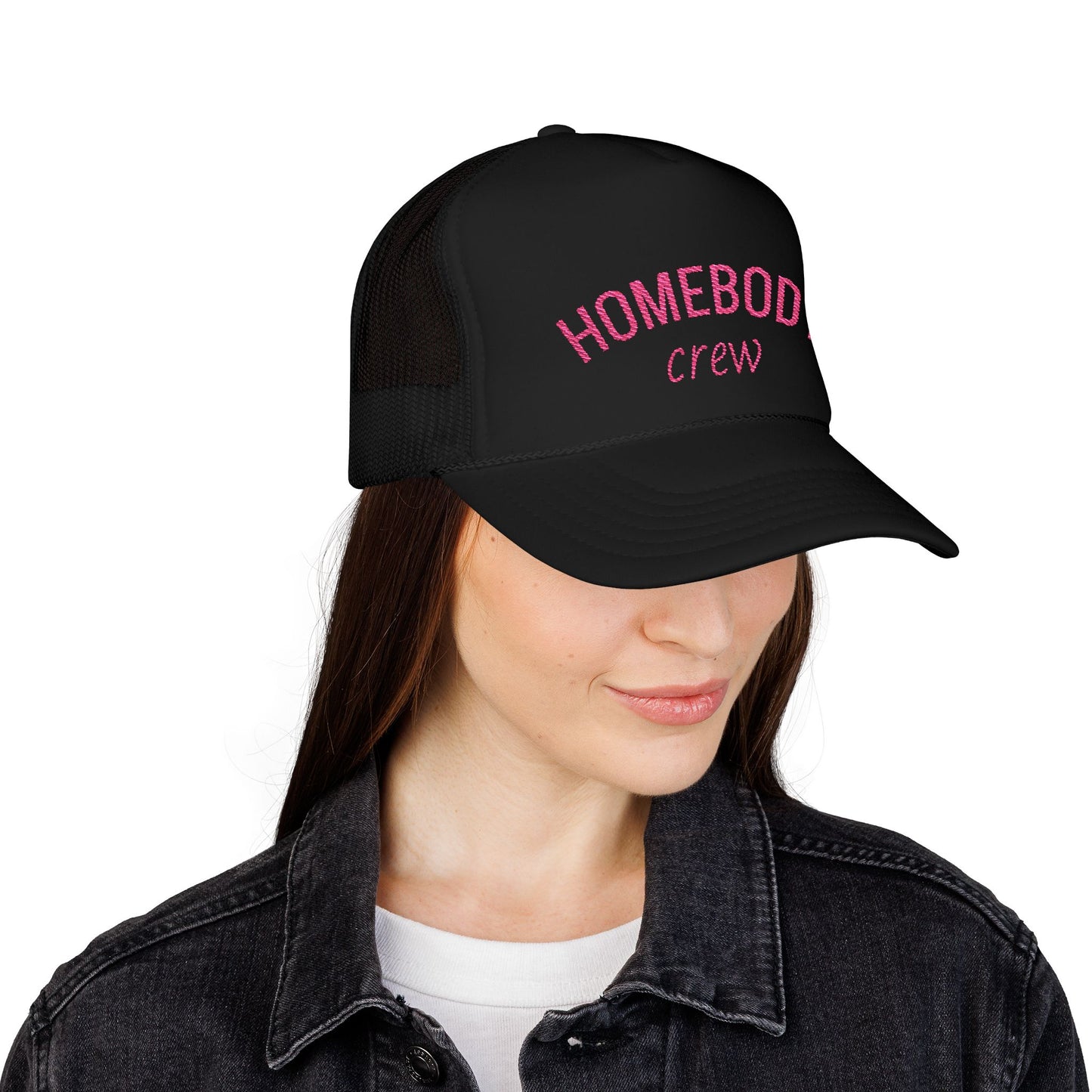 Homebody Crew Trucker Hat – Pink Vibes