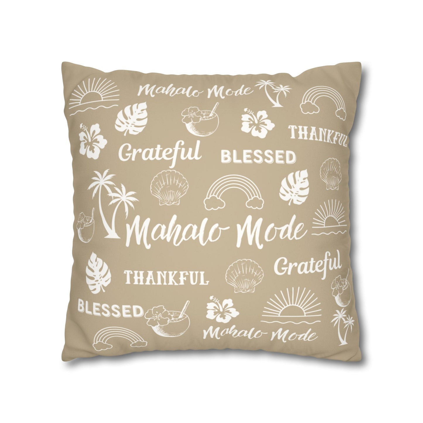 Faux Suede Square Pillow Mahalo Mode Tan (4 sizes)