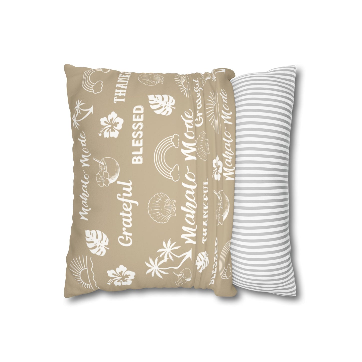 Faux Suede Square Pillow Mahalo Mode Tan (4 sizes)