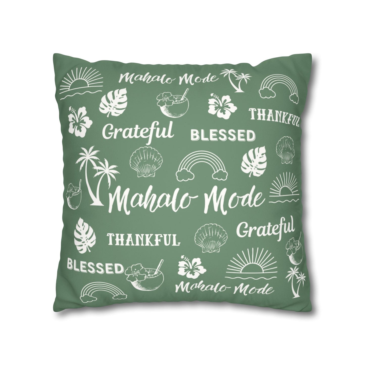 Faux Suede Square Pillow Mahalo Mode Sage (4 sizes)