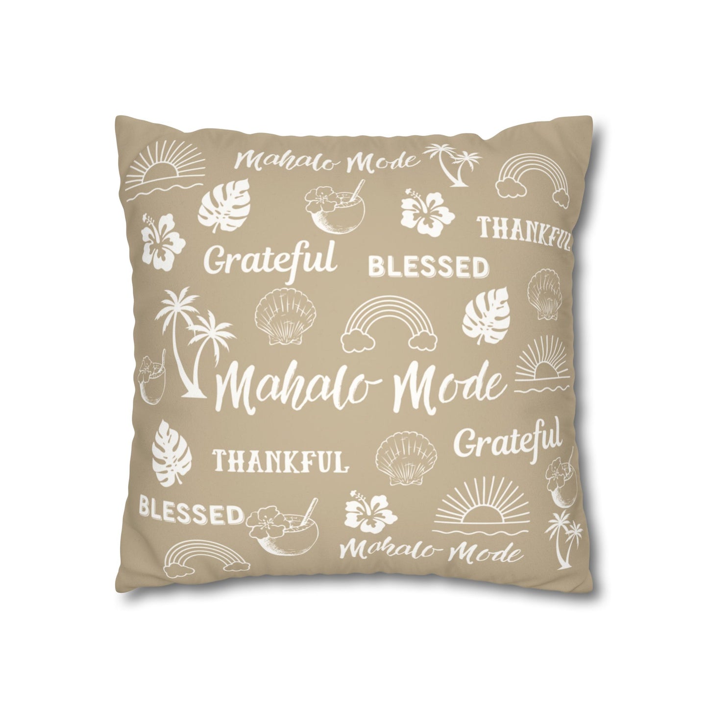 Faux Suede Square Pillow Mahalo Mode Tan (4 sizes)