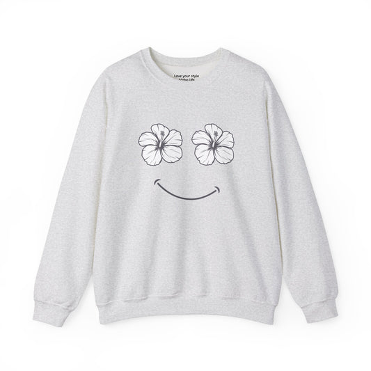 Happy Hibiscus Sweatshirt – Smile in Full Bloom