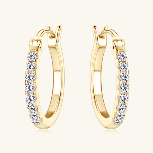 925 Sterling Silver Moissanite Multi Stone Huggie Earrings - Global Village Kailua Boutique