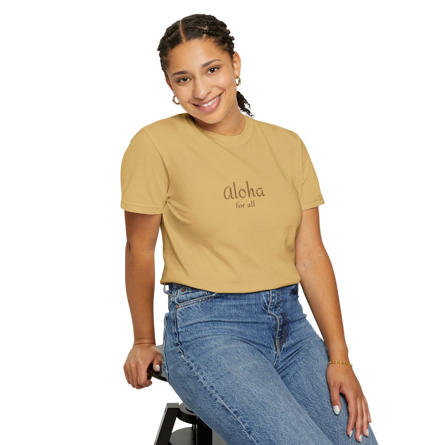 Aloha for All Embroidered Comfort Colors Tee