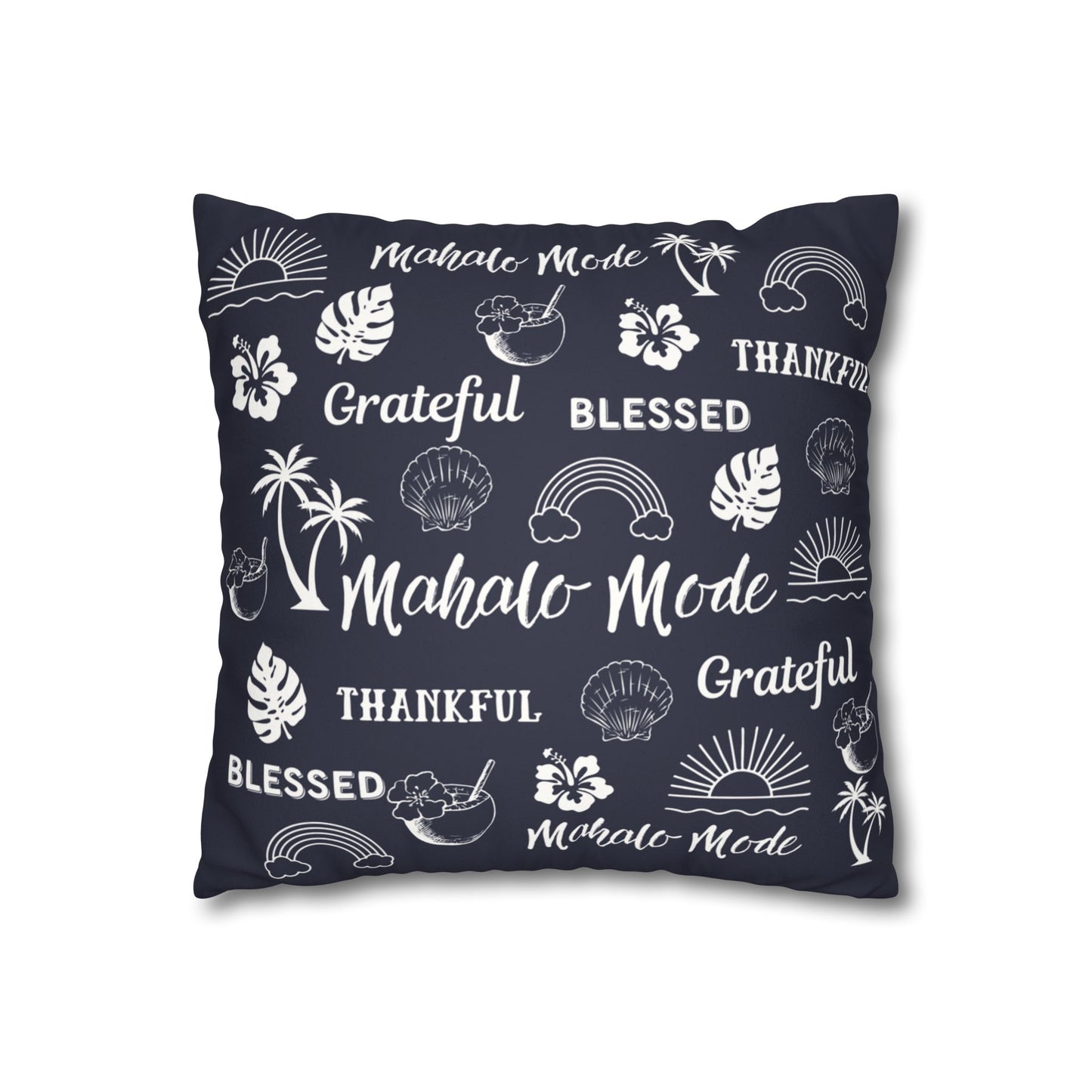 Faux Suede Square Pillow Mahalo Mode Navy (4 sizes)