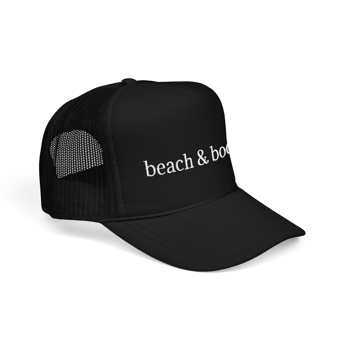 Beach & Books Foam Trucker Hat – Embroidered Island Style