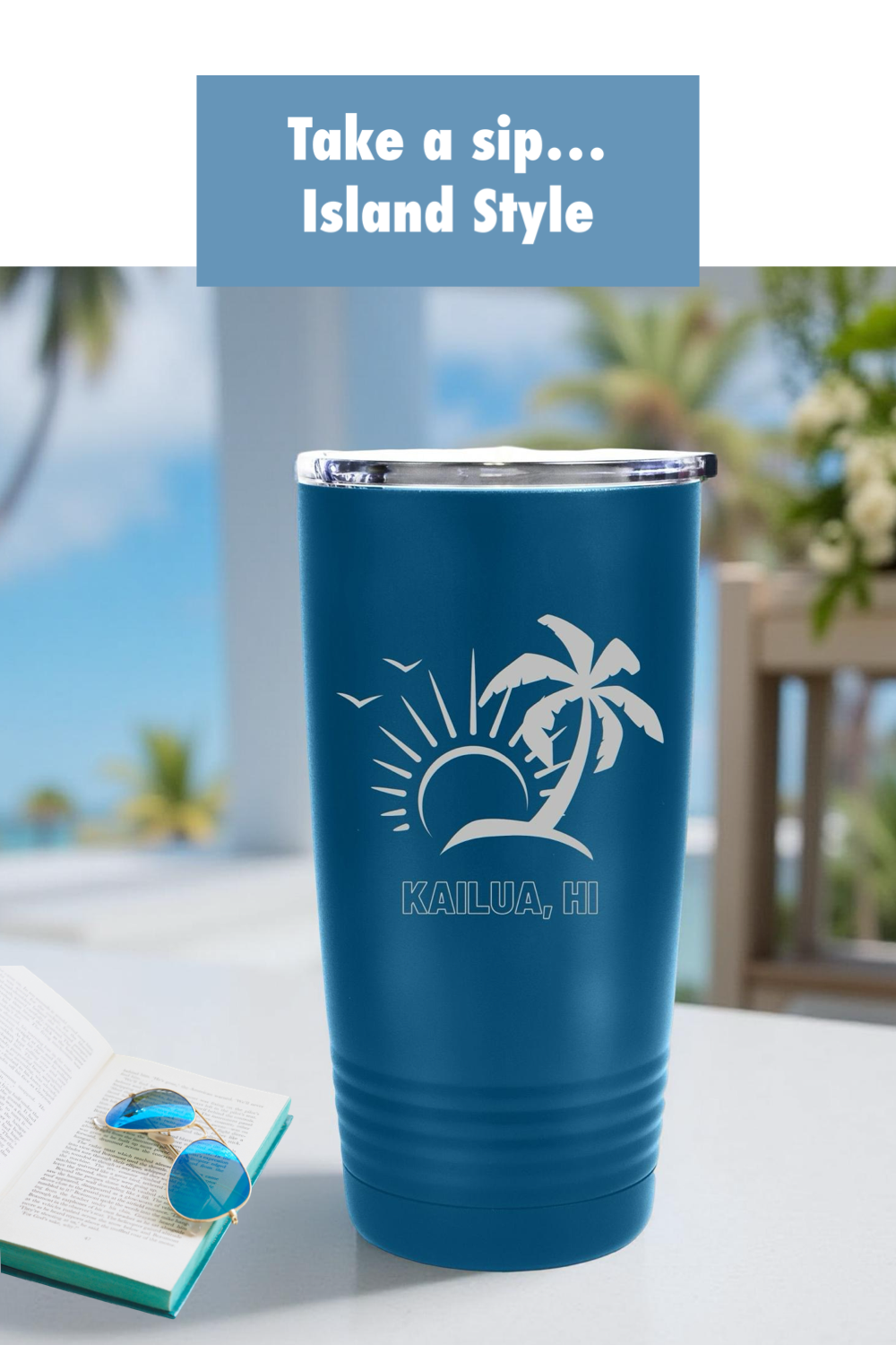 Palm Scene 20oz Etched Tumbler