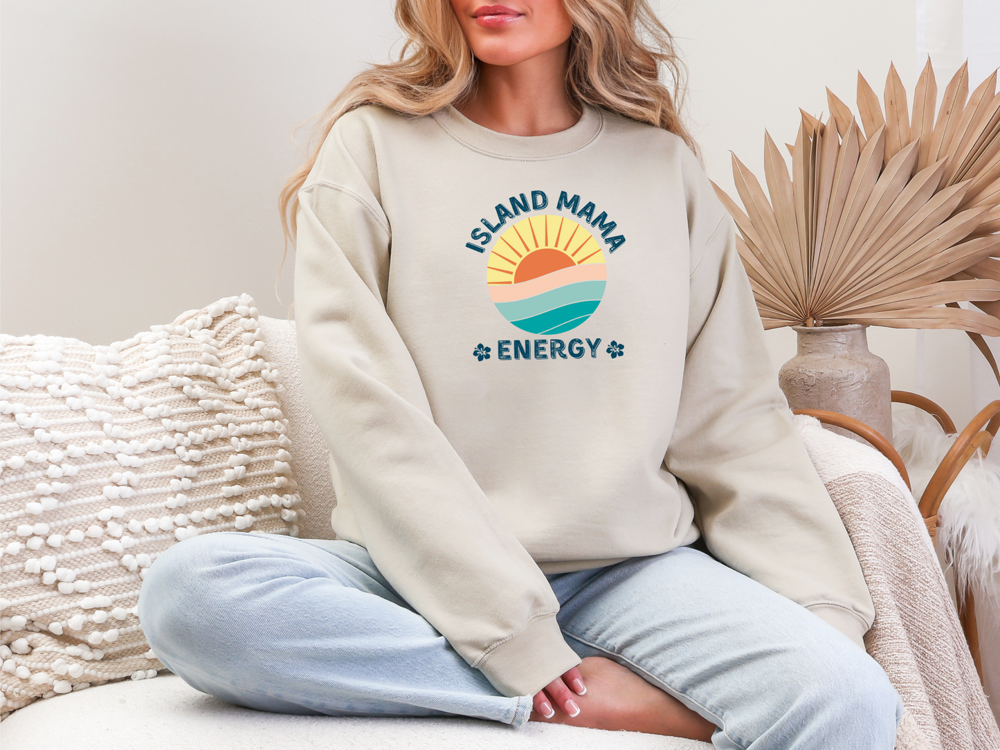 Island Mama Energy Sweatshirt – Sun, Surf, and Aloha Vibes