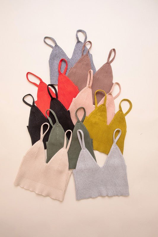 Contour Rib Knit Brami Lounge Top - Global Village Kailua Boutique