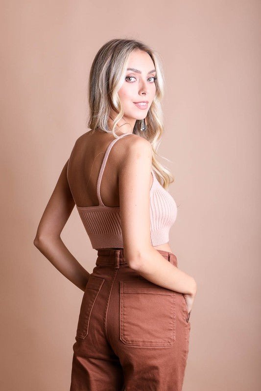 Contour Rib Knit Brami Lounge Top - Global Village Kailua Boutique