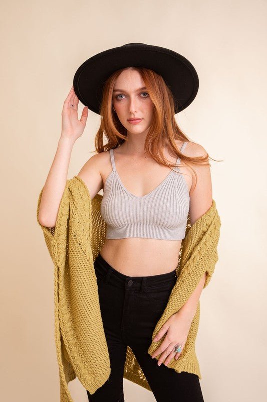 Contour Rib Knit Brami Lounge Top - Global Village Kailua Boutique