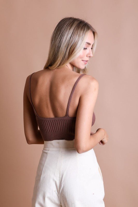 Contour Rib Knit Brami Lounge Top - Global Village Kailua Boutique