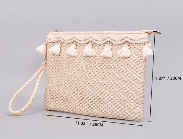 Crochet Tassel Clutch - Global Village Kailua Boutique