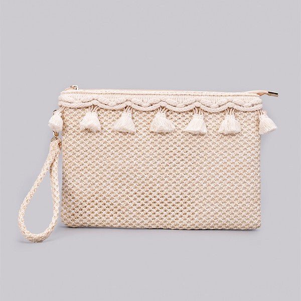 Crochet Tassel Clutch - Global Village Kailua Boutique