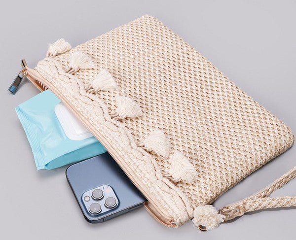 Crochet Tassel Clutch - Global Village Kailua Boutique