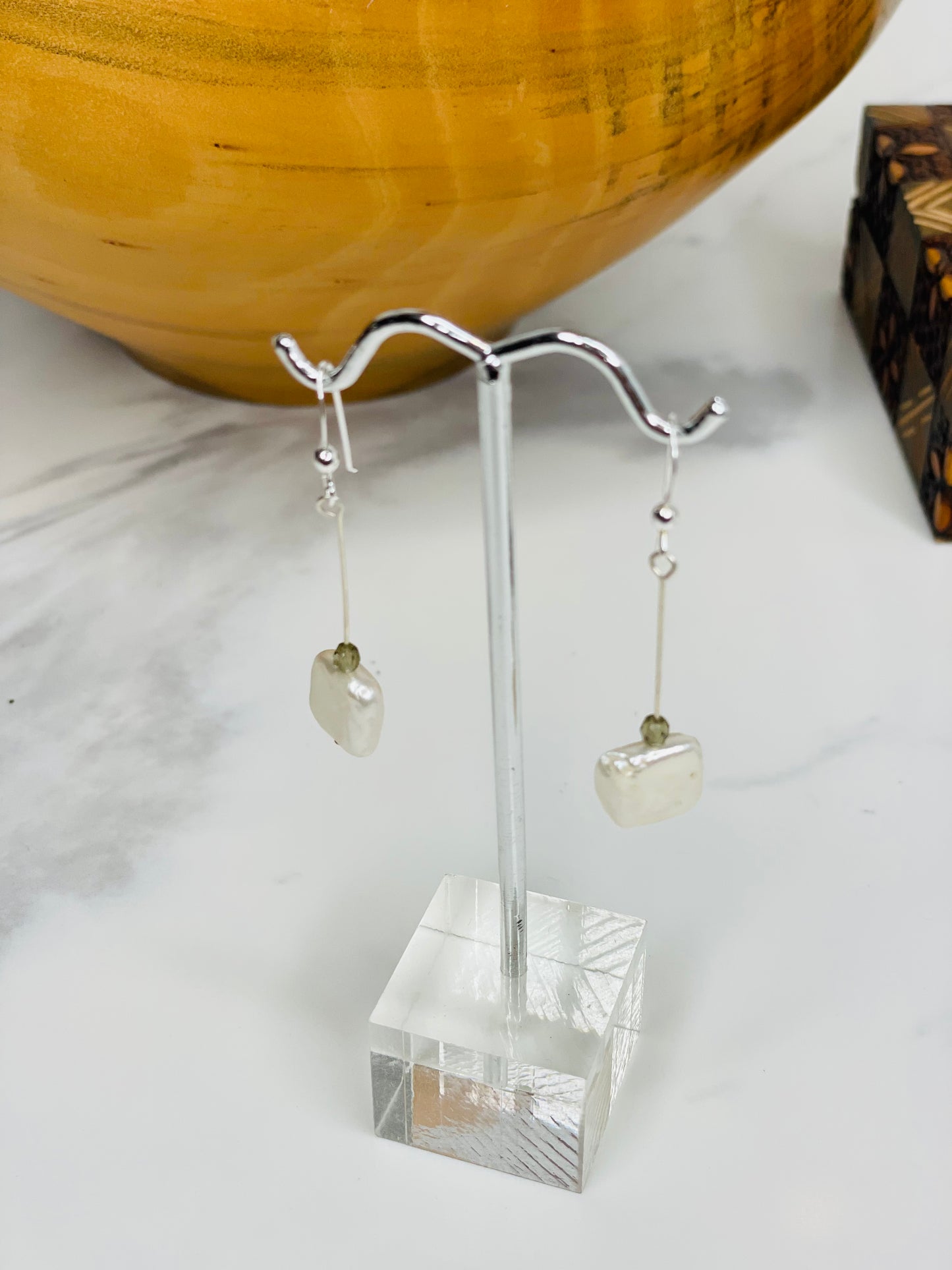 Square Freshwater Pearl Earrings