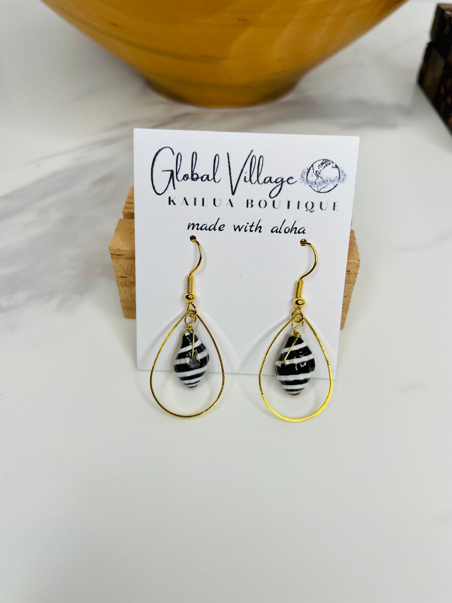 Whelk Shell Teardrop Earring