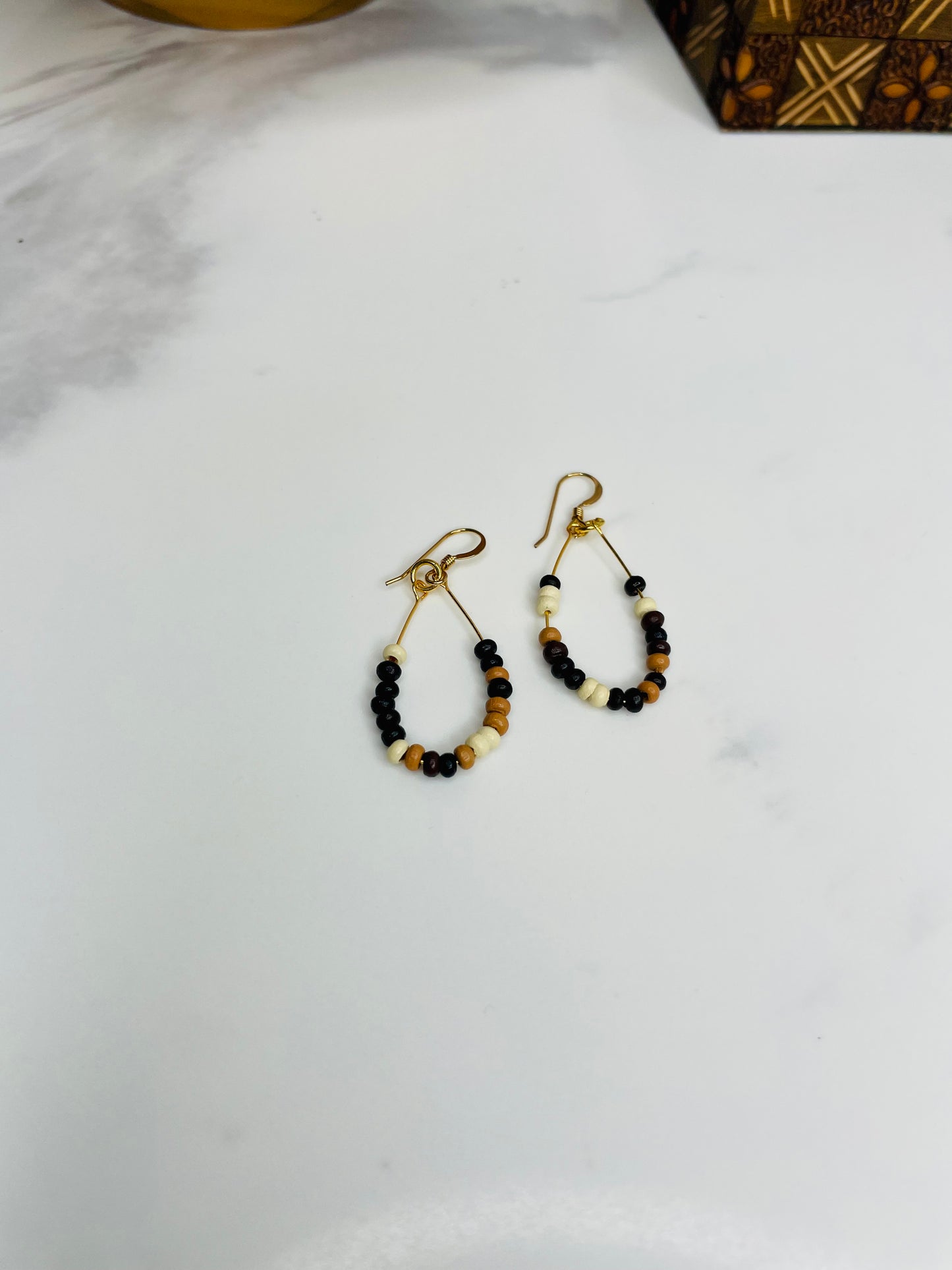 Multicolor Wood Drop Earrings