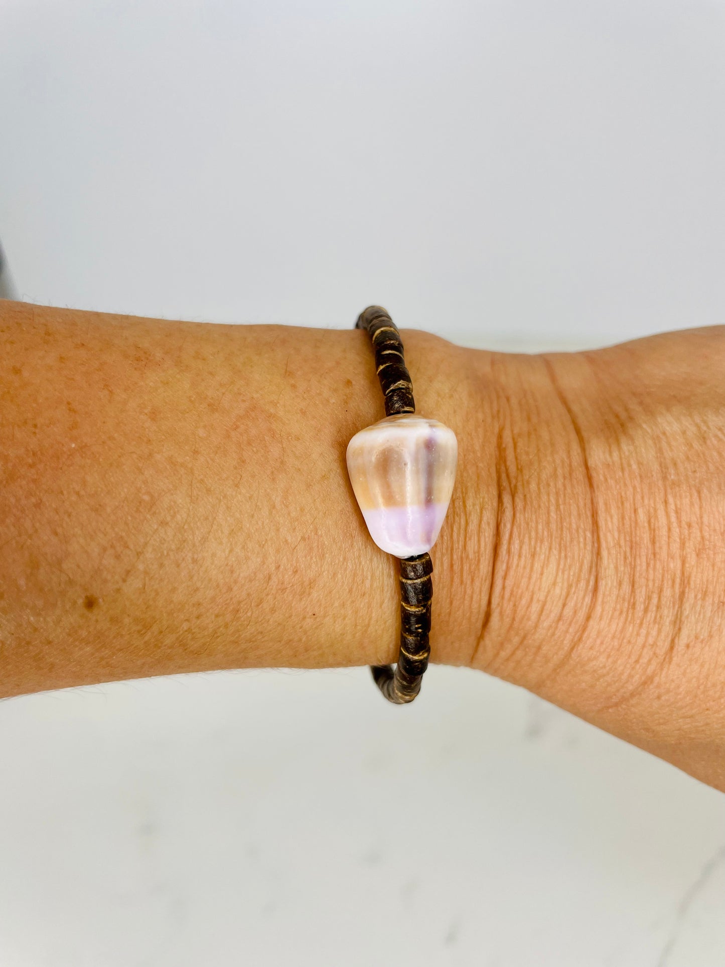 Cuff Bracelet Cone Shell Coconut Beads