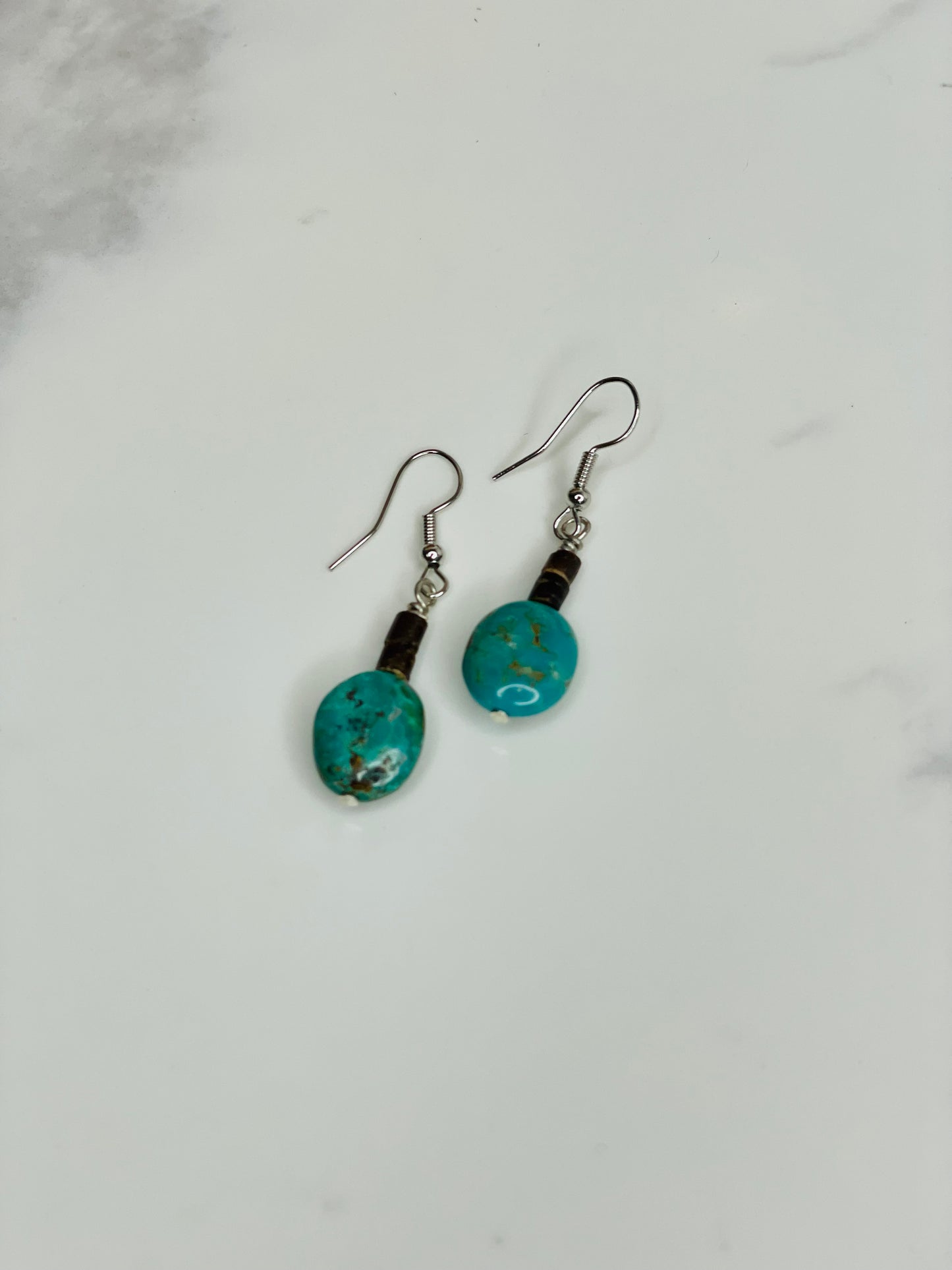 Chrysocolla Coconut Drop Earrings