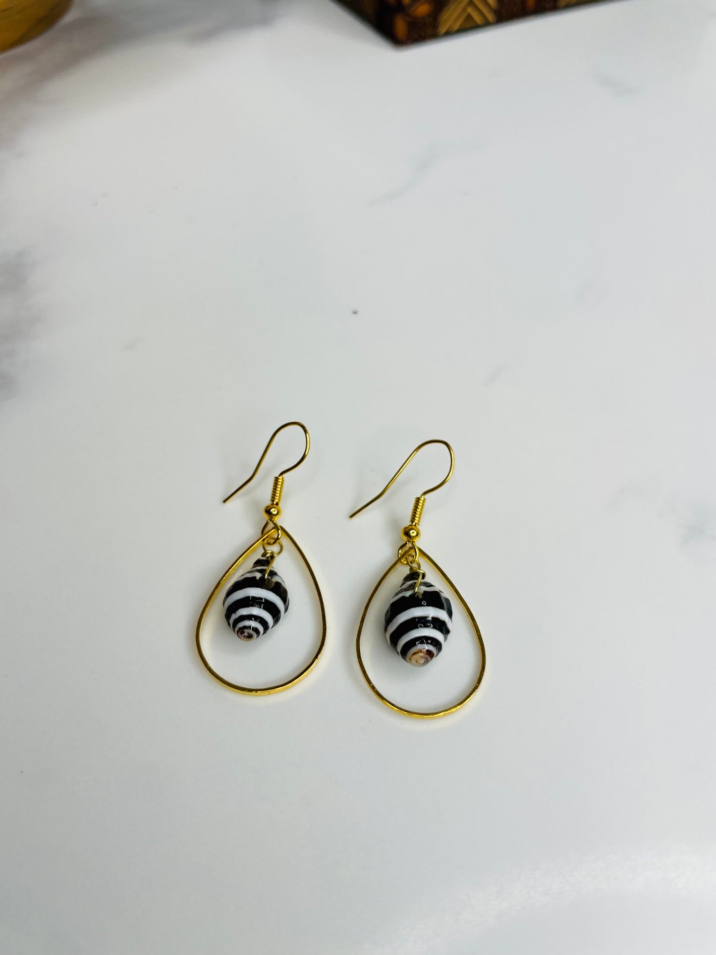 Whelk Shell Teardrop Earring