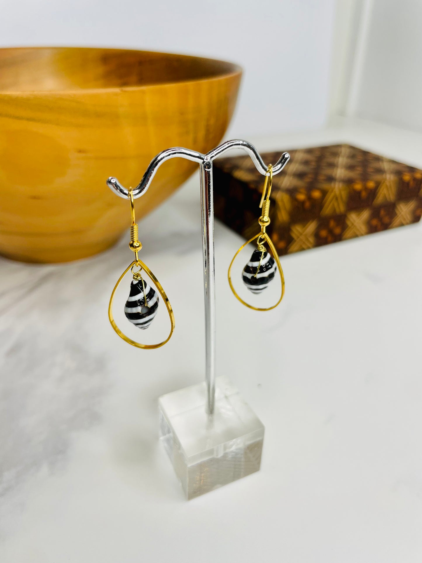 Whelk Shell Teardrop Earring