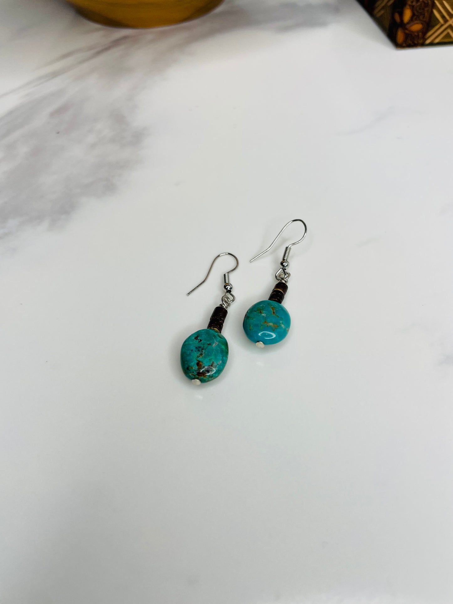 Chrysocolla Coconut Drop Earrings