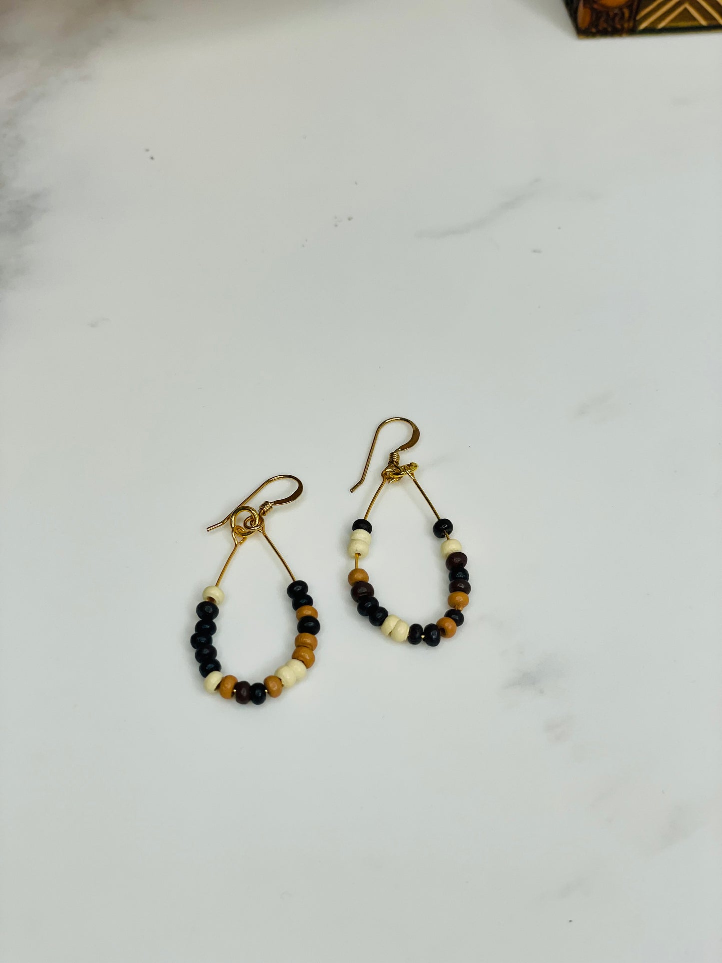 Multicolor Wood Drop Earrings