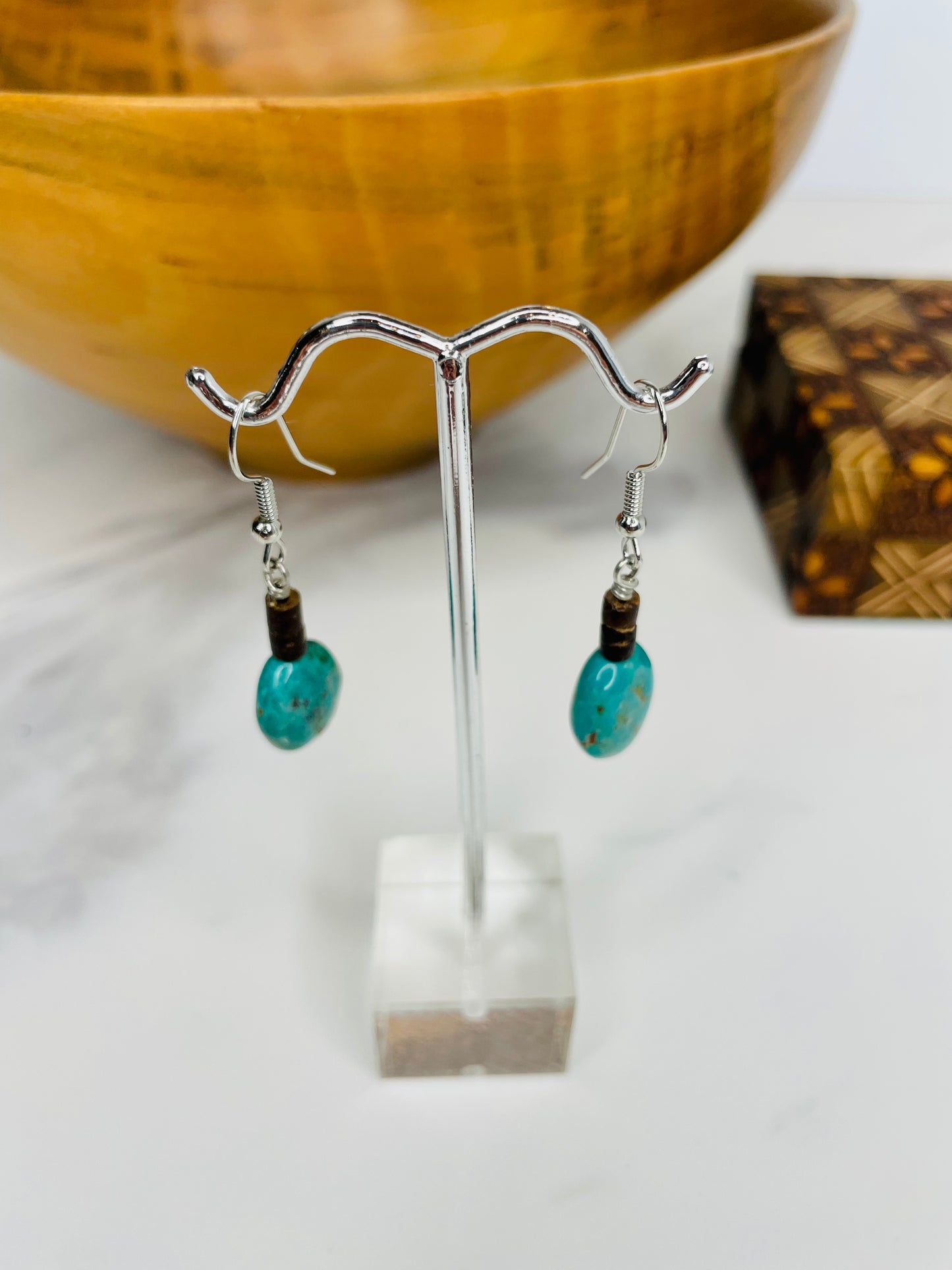 Chrysocolla Coconut Drop Earrings