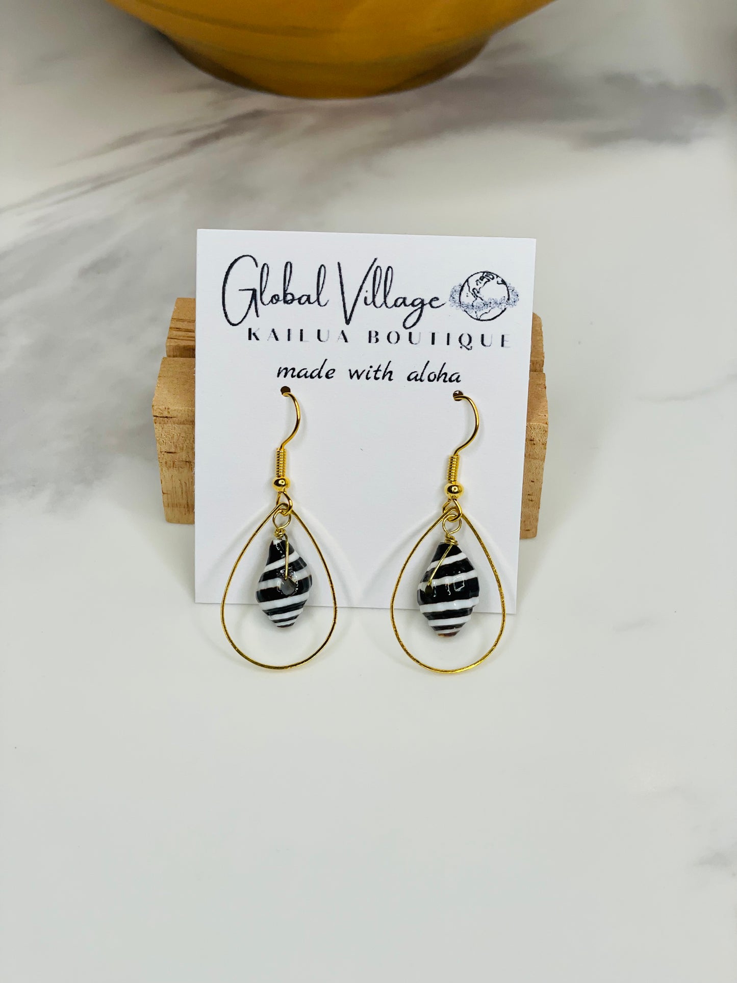 Whelk Shell Teardrop Earring