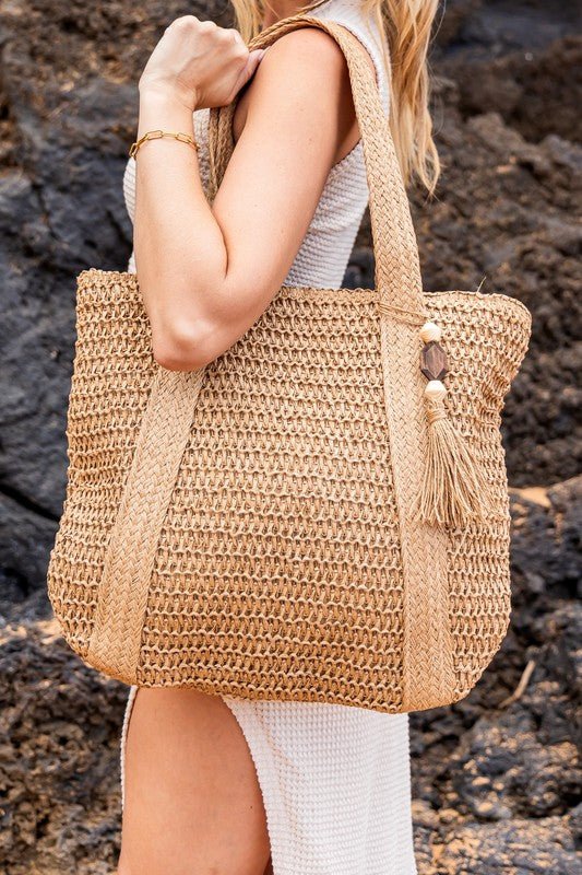 Izola Carry All Tassel Tote Global Village Kailua Boutique