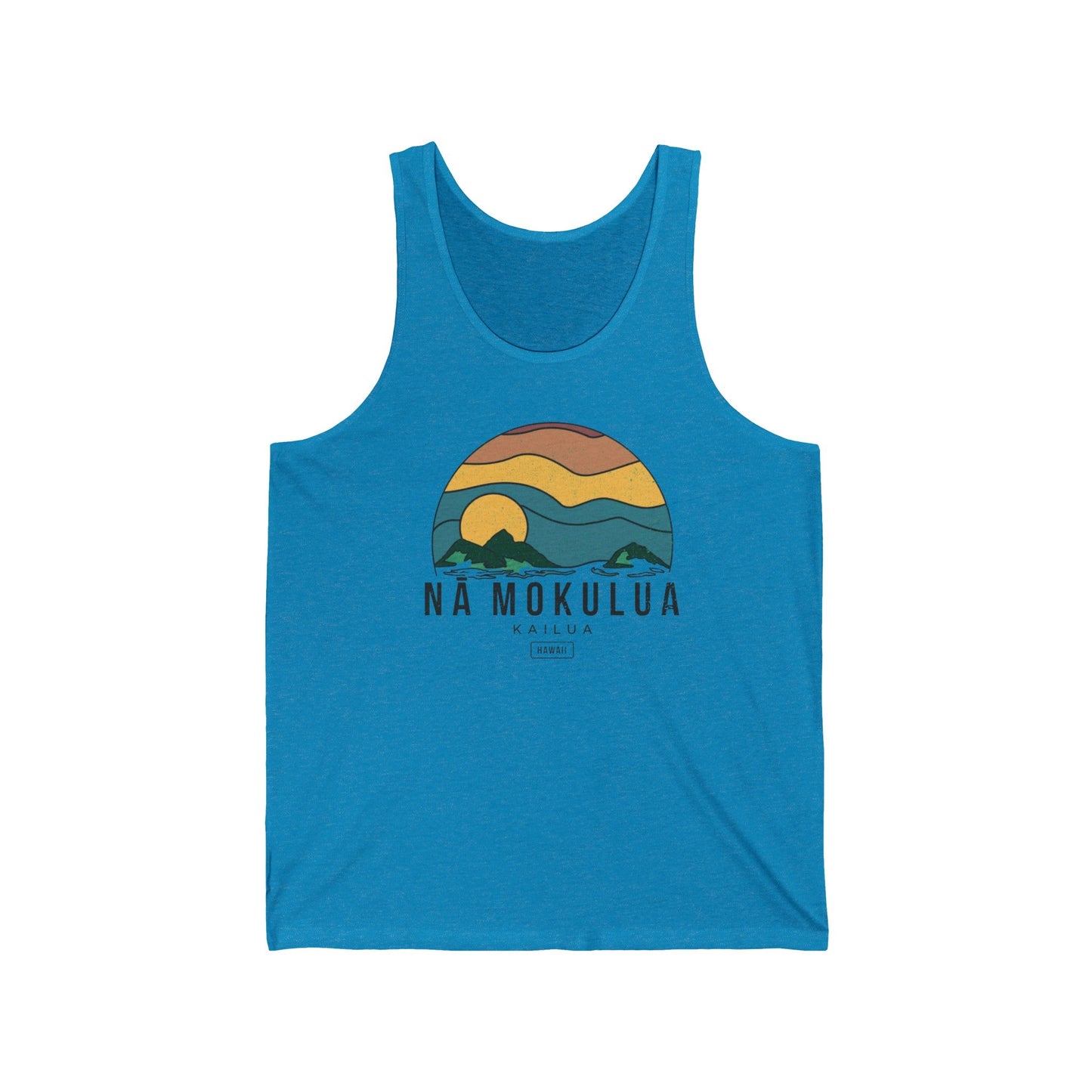 Nā Mokulua Wavy Unisex Jersey Tank - Global Village Kailua Boutique