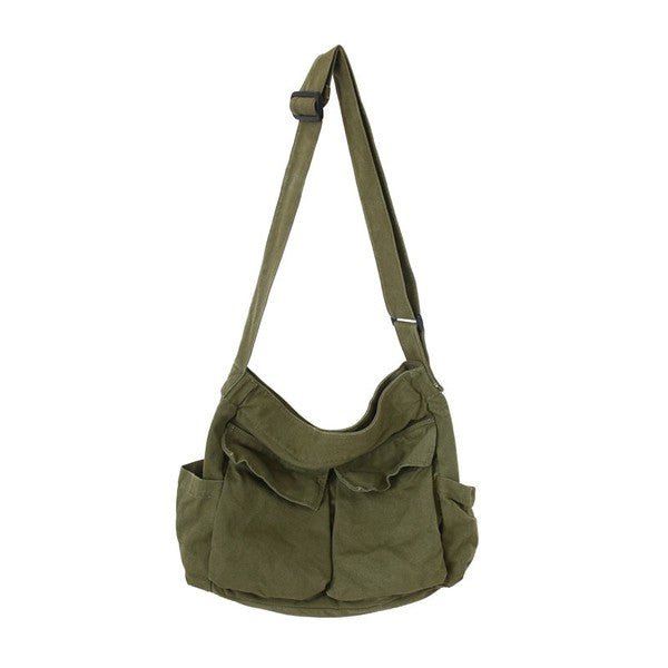 Oversize Canvas Messenger Bag - Global Village Kailua Boutique