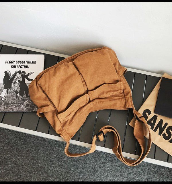 Oversize Canvas Messenger Bag - Global Village Kailua Boutique