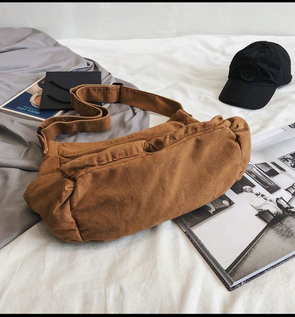 Oversize Canvas Messenger Bag - Global Village Kailua Boutique