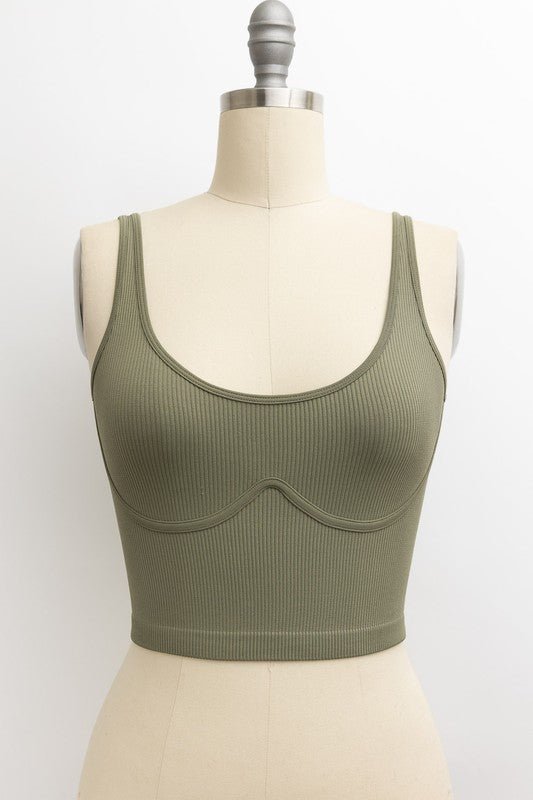 Ribbed Underline Seams Brami Top - Global Village Kailua Boutique