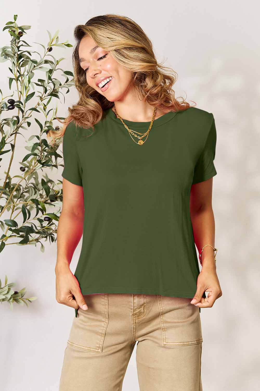 Round Neck High Low Hem Top C Global Village Kailua Boutique