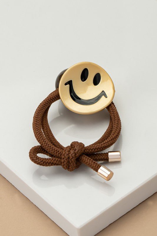 Smiley Face Hair Elastic Tie - Global Village Kailua Boutique