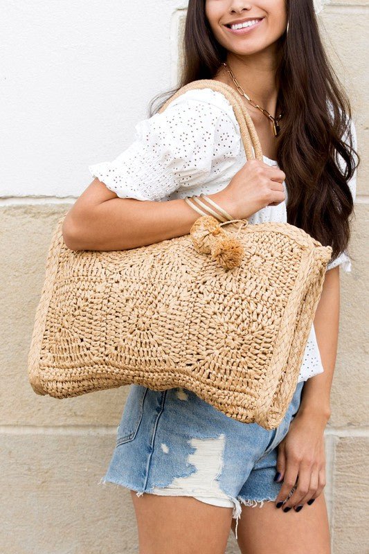 Straw Traveler Tote - Global Village Kailua Boutique